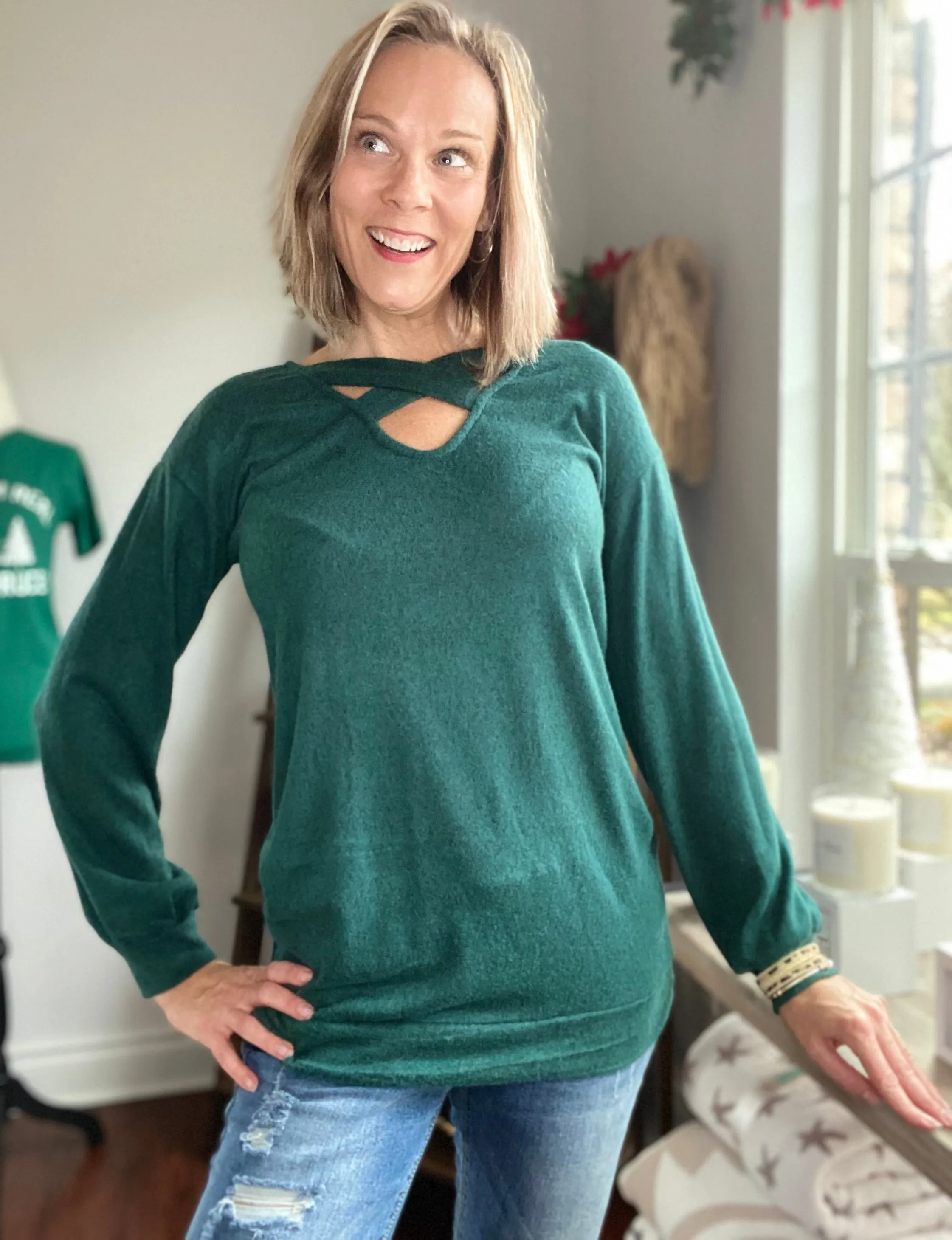 A Perfect Time Emerald Top