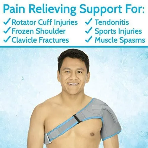 Arctic Flex Shoulder Ice Pack Brace - Cold Reusable Cool Gel Wrap & Hot Therapy - Immobilizer Compression Stability Support for Tendonitis, Dislocated Joint, Left & Right Rotator Cuff Arm Pain Relief