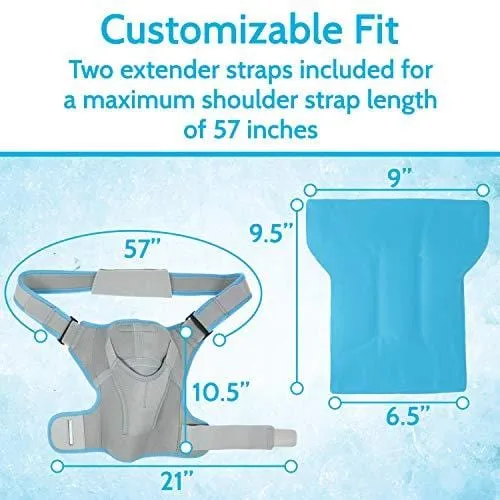 Arctic Flex Shoulder Ice Pack Brace - Cold Reusable Cool Gel Wrap & Hot Therapy - Immobilizer Compression Stability Support for Tendonitis, Dislocated Joint, Left & Right Rotator Cuff Arm Pain Relief