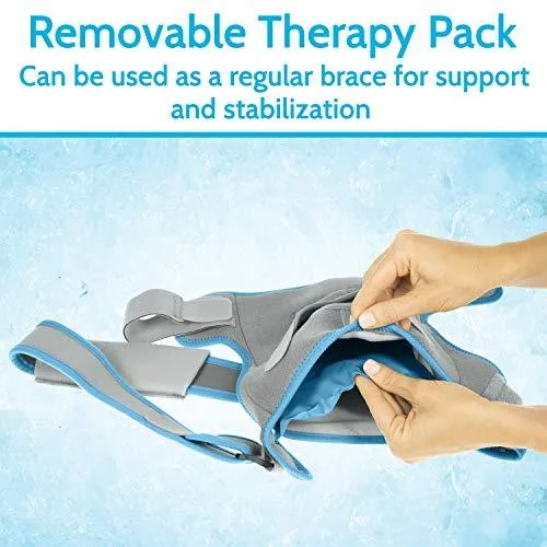 Arctic Flex Shoulder Ice Pack Brace - Cold Reusable Cool Gel Wrap & Hot Therapy - Immobilizer Compression Stability Support for Tendonitis, Dislocated Joint, Left & Right Rotator Cuff Arm Pain Relief