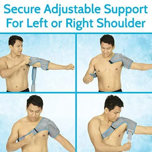 Arctic Flex Shoulder Ice Pack Brace - Cold Reusable Cool Gel Wrap & Hot Therapy - Immobilizer Compression Stability Support for Tendonitis, Dislocated Joint, Left & Right Rotator Cuff Arm Pain Relief