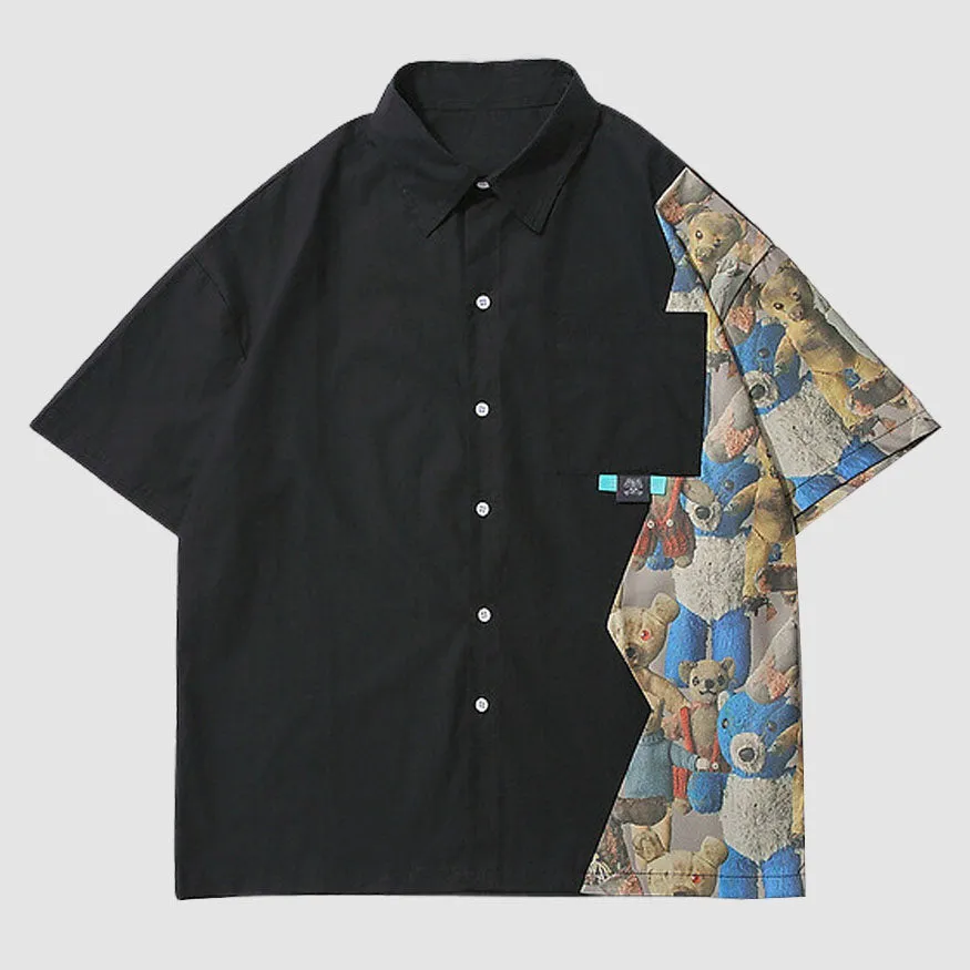 Bear Patchwork Shirts