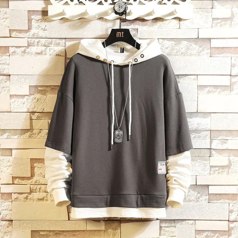 Casual New Men'S Classic Hip HOP Hoodies Sweatshirts Streetwear One Piece Brand Black Grey