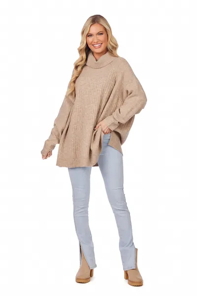 FREDDIE RIBBED SWEATER, ONE SIZE, 3 COLORS