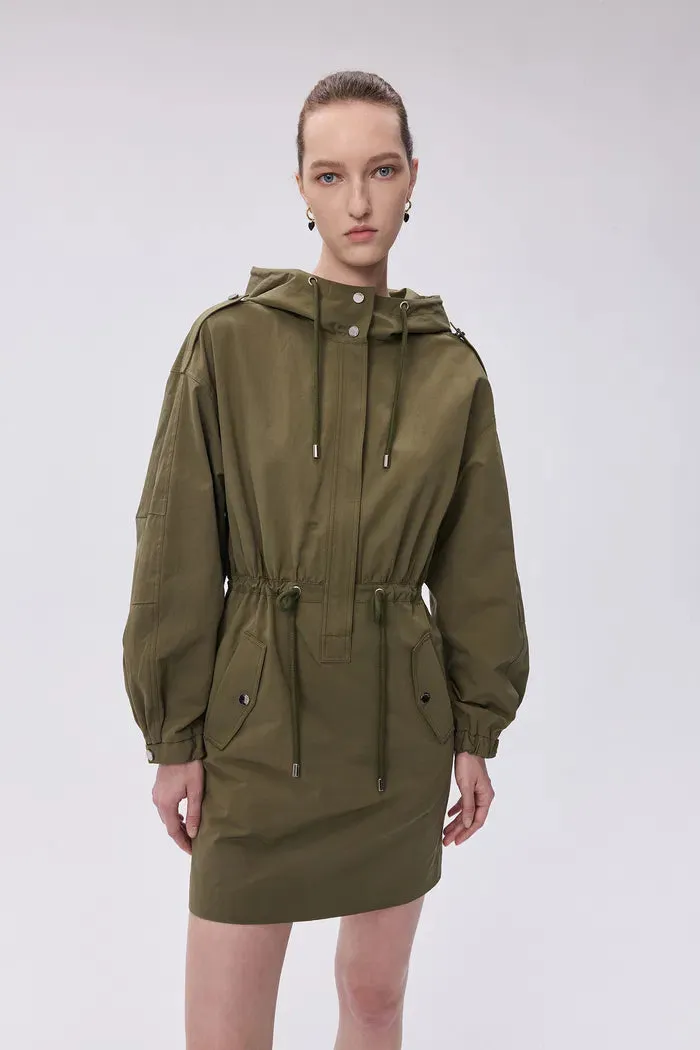 Julie Utility Windbreaker Dress in Cotton Twill