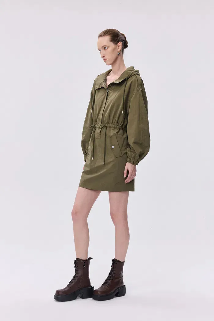 Julie Utility Windbreaker Dress in Cotton Twill