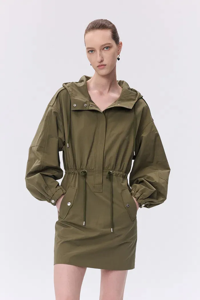 Julie Utility Windbreaker Dress in Cotton Twill