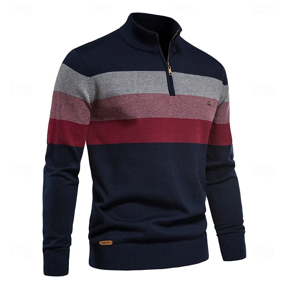 Knitwear Quarter Zip Pullover Sweater