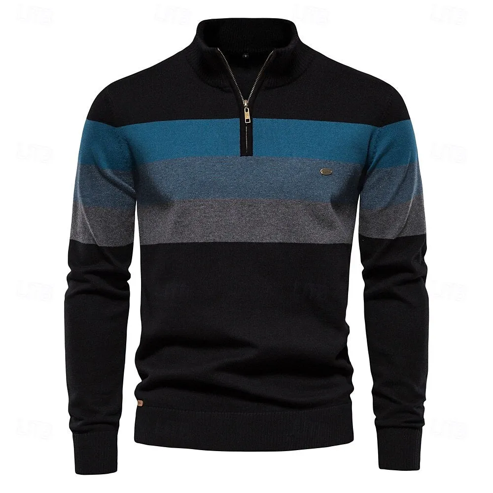 Knitwear Quarter Zip Pullover Sweater