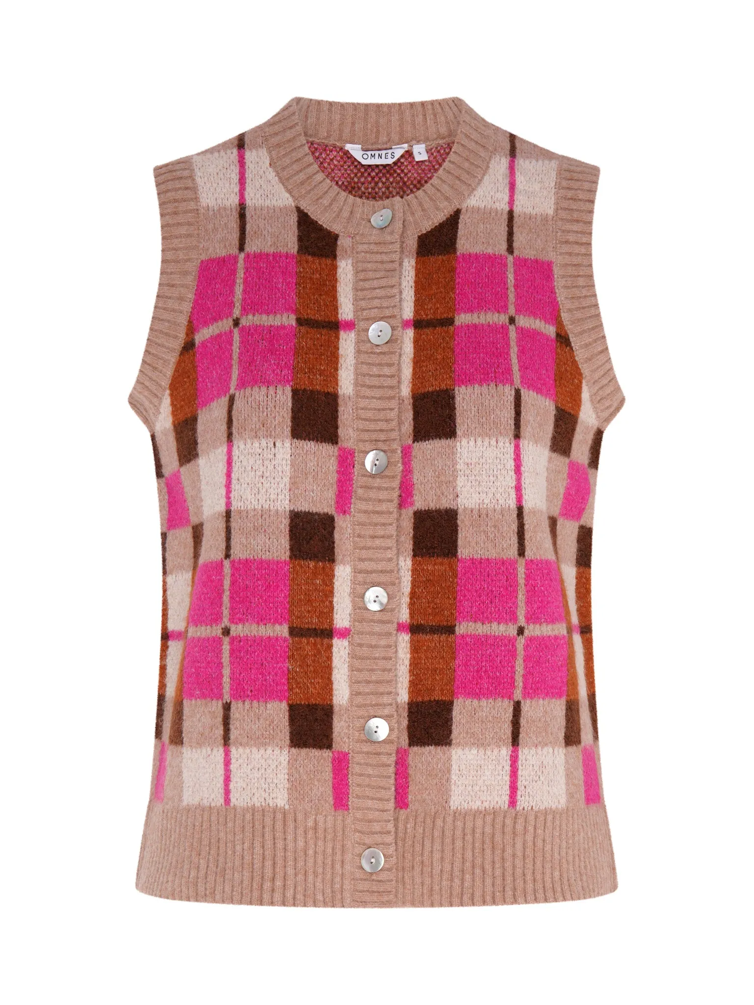 Matilda Checked Vest in Neutral