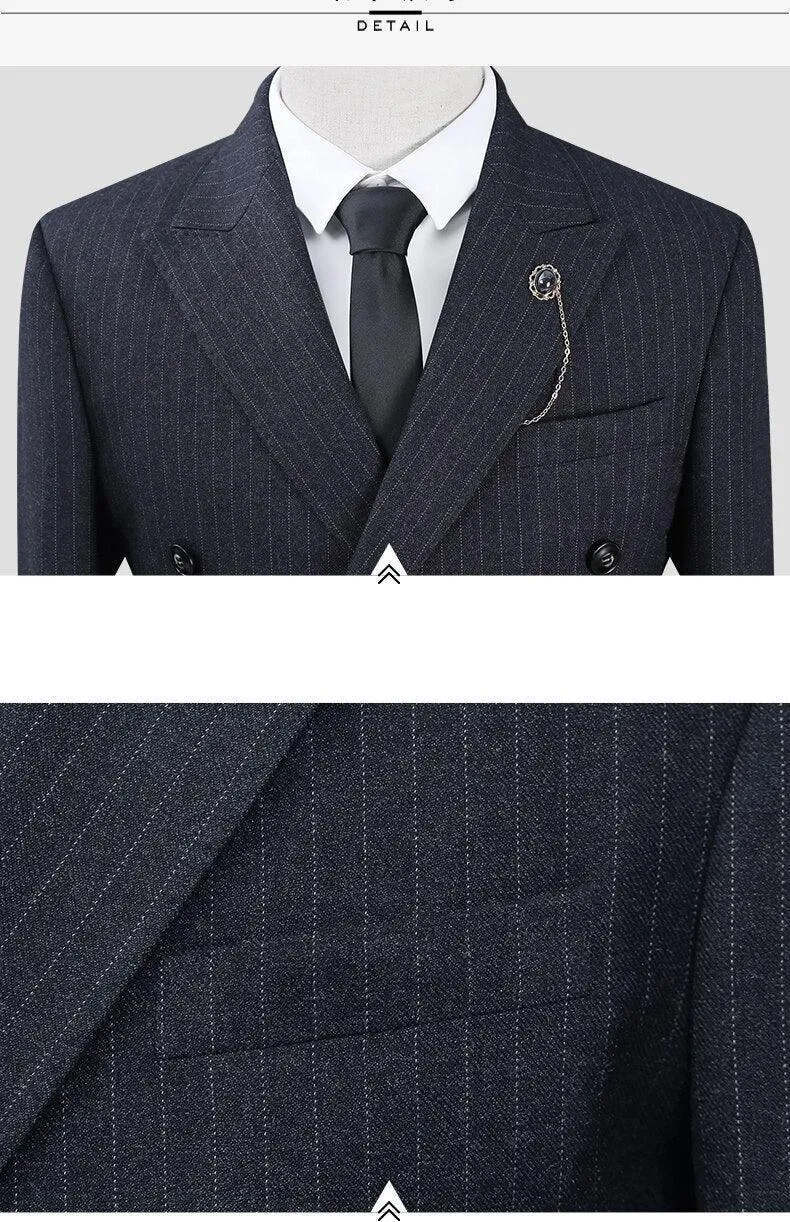 Men Suit - Albert Striped 3-Piece Suit