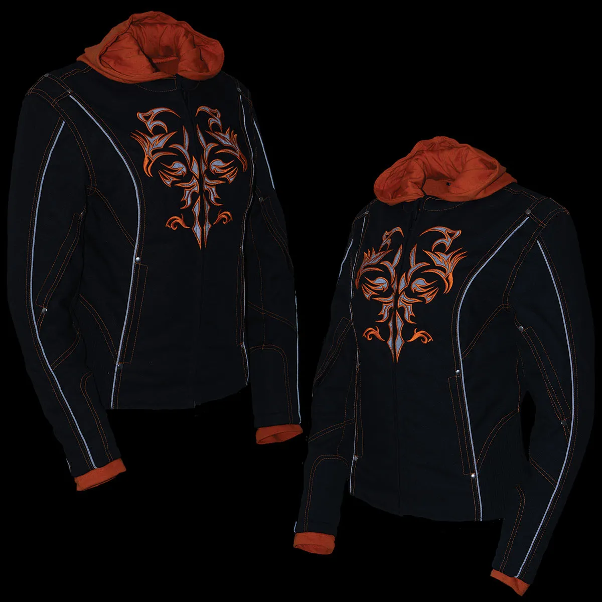 NexGen SH1939 Women's 'Reflective Tribal' Orange and Black 3/4 Textile