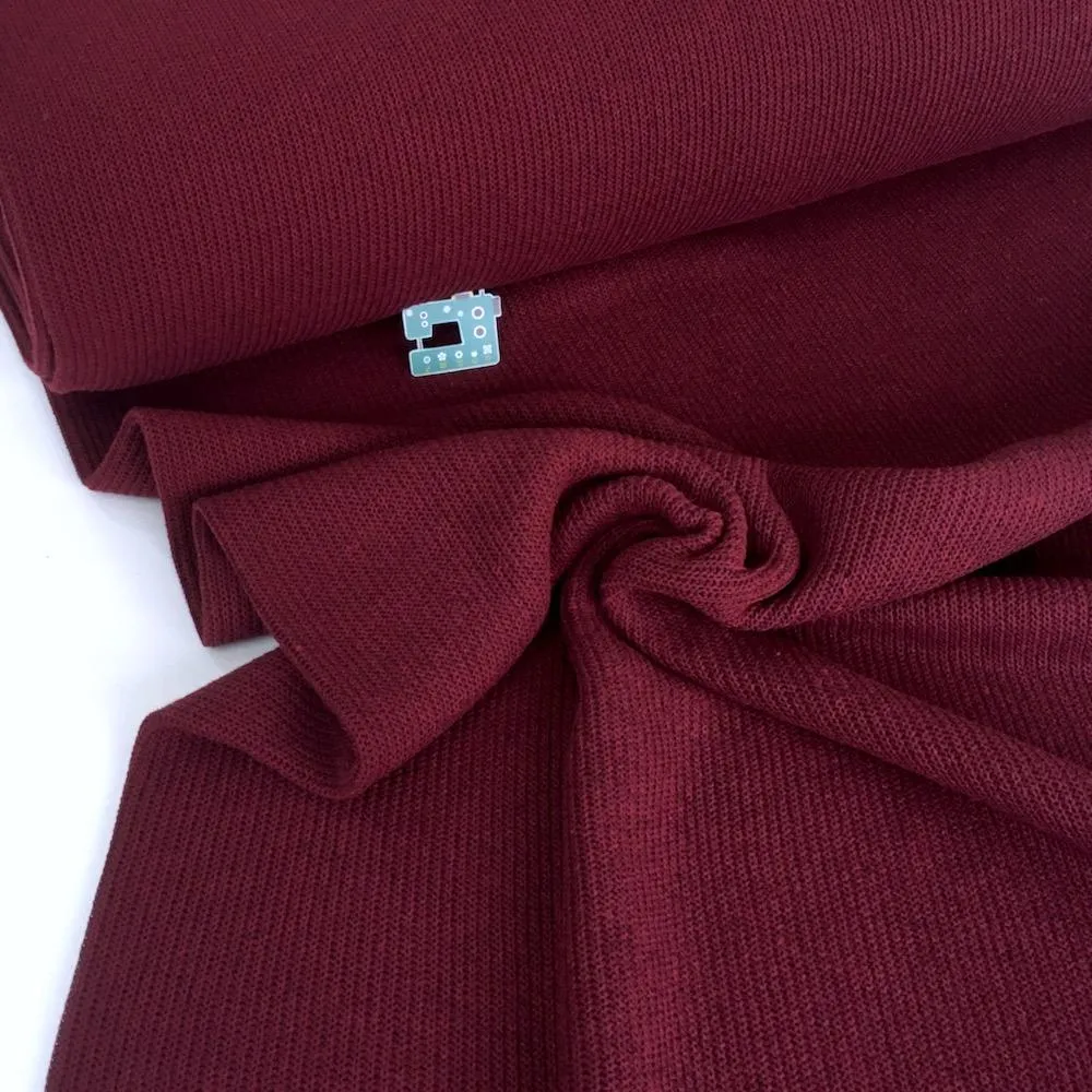 Remnant of Sweater Knit - Recycled Cotton - Burgundy (100cm)