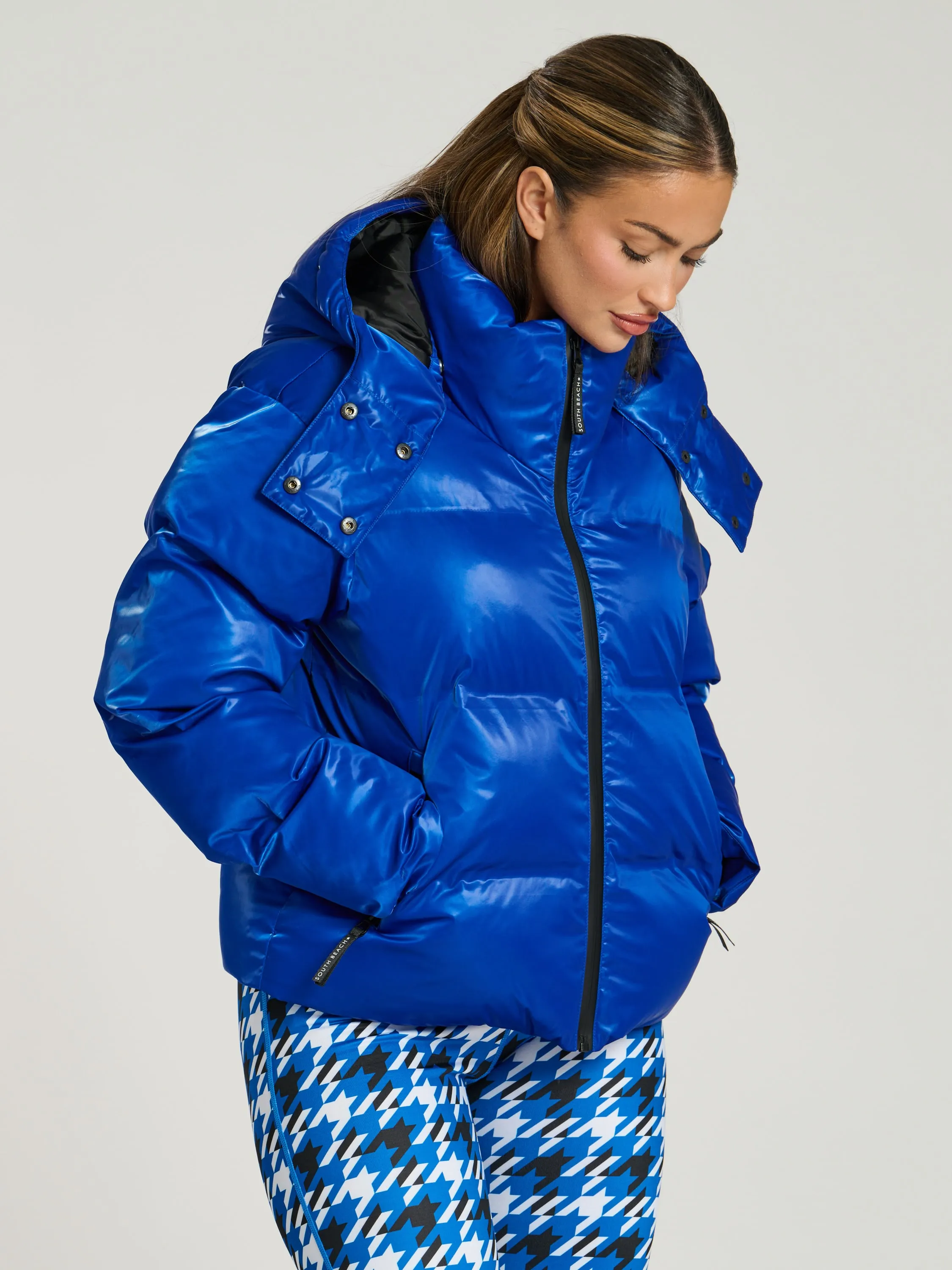 The 'Chalet' Padded Hooded Jacket in Cobalt