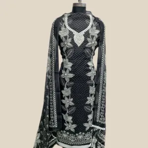 Unstitched Elevate Stylish Handwork Embroidery Printed Suit Set For Women