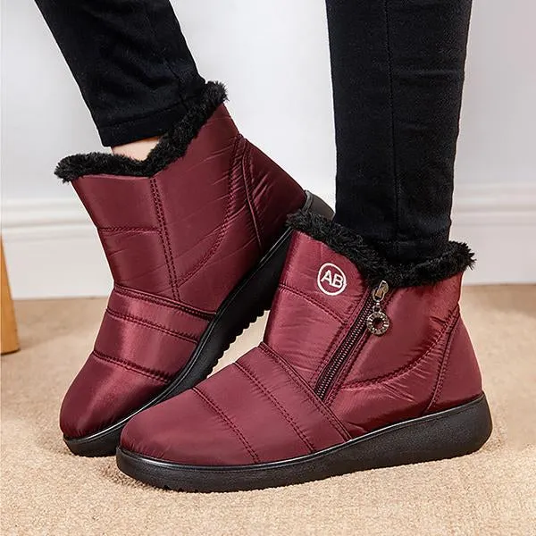 Women's Casual Fur Collar Side Zipper Snow Boots 67154969S